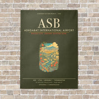 Thumbnail for Ashgabat International Airport ASB - Canvas Framed - Green Army
