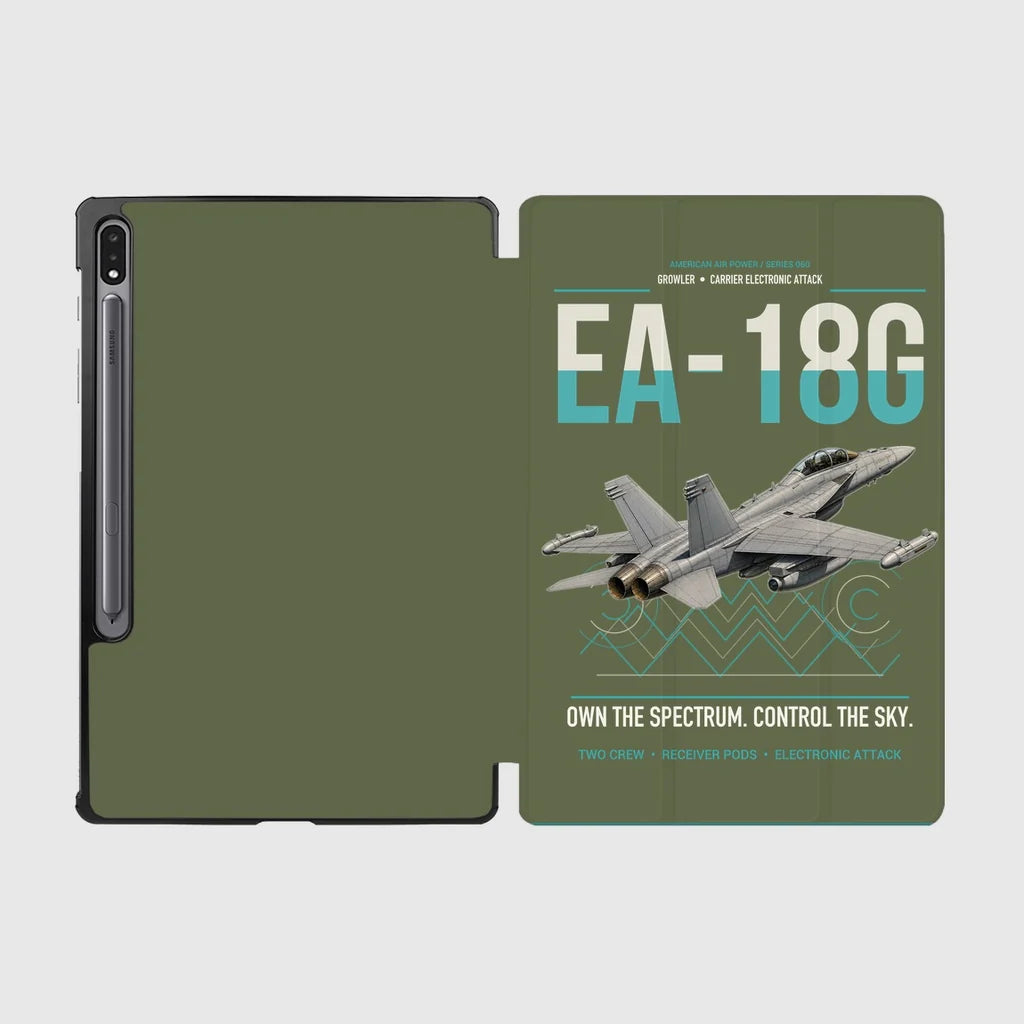 EA-18G Growler design on green army samsung tablet tablet case