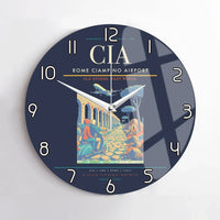 Thumbnail for Rome Ciampino Airport CIA Wall-Clock No-Frame - Navy Blue