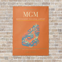 Thumbnail for Montgomery Regional Airport MGM vertical canvas print - no frame - orange background