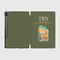 Thumbnail for Turin Airport (TRN) design on green army samsung tablet tablet case