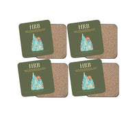 Thumbnail for Harbin Taiping International Airport (HRB) design on green army 4 pieces set coaster