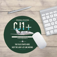 Thumbnail for Cessna Citation CJ1+ design on dark green round mouse pad