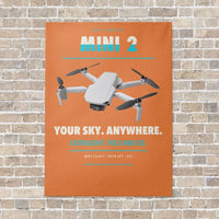 Thumbnail for DJI Mini 2 vertical canvas print - no frame - orange background