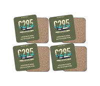Thumbnail for Airbus C295 SIGINT design on green army 4 pieces set coaster