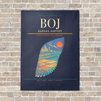 Thumbnail for Burgas Airport BOJ - Canvas No Frame - Navy Blue