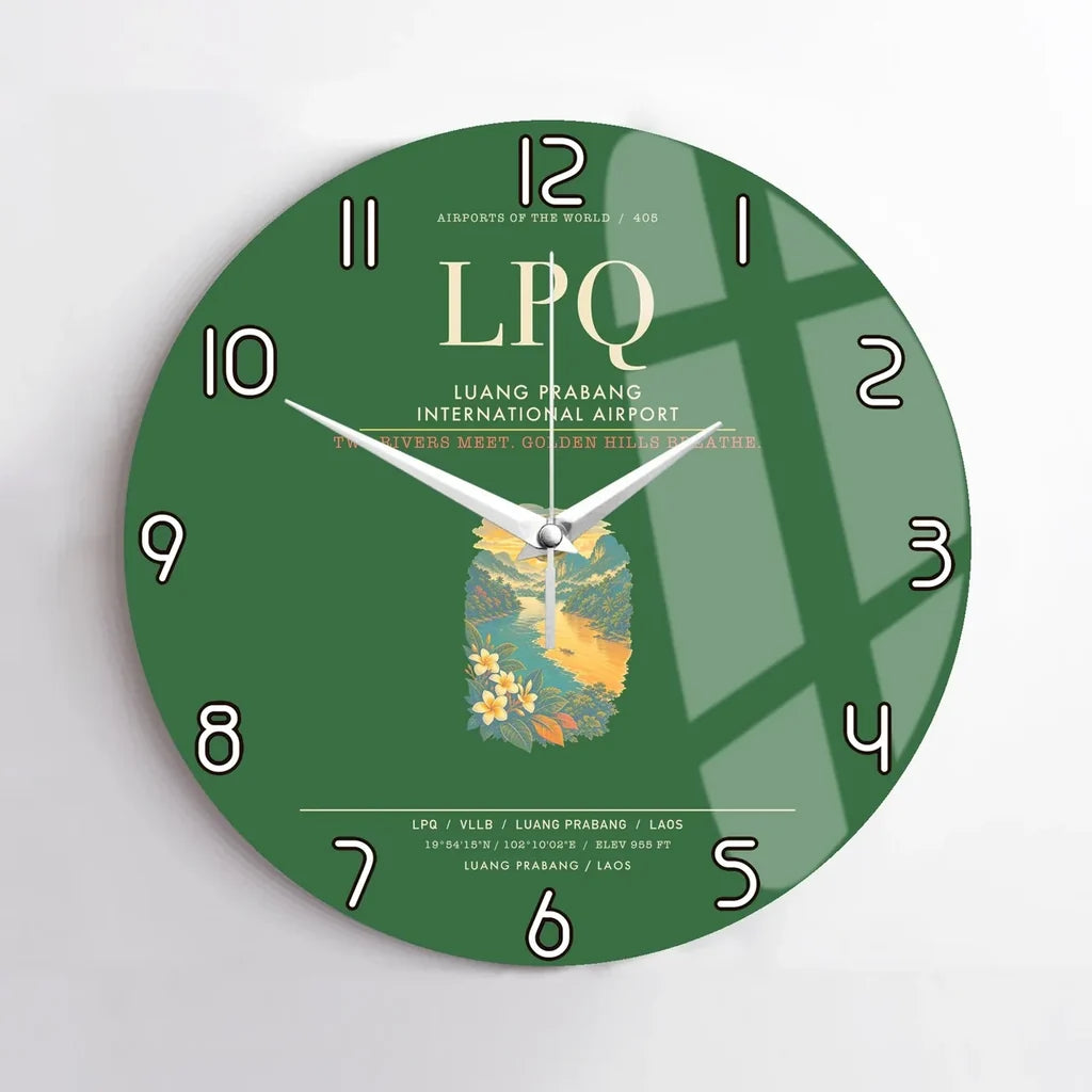 Luang Prabang International Airport LPQ Wall-Clock No-Frame - Green