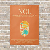 Thumbnail for Newcastle International Airport NCL vertical canvas print - no frame - orange background