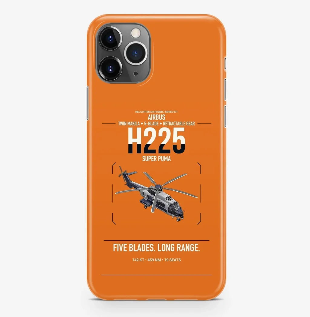 Airbus H225 design on orange magsafe iphone case, for iPhone Pro Max