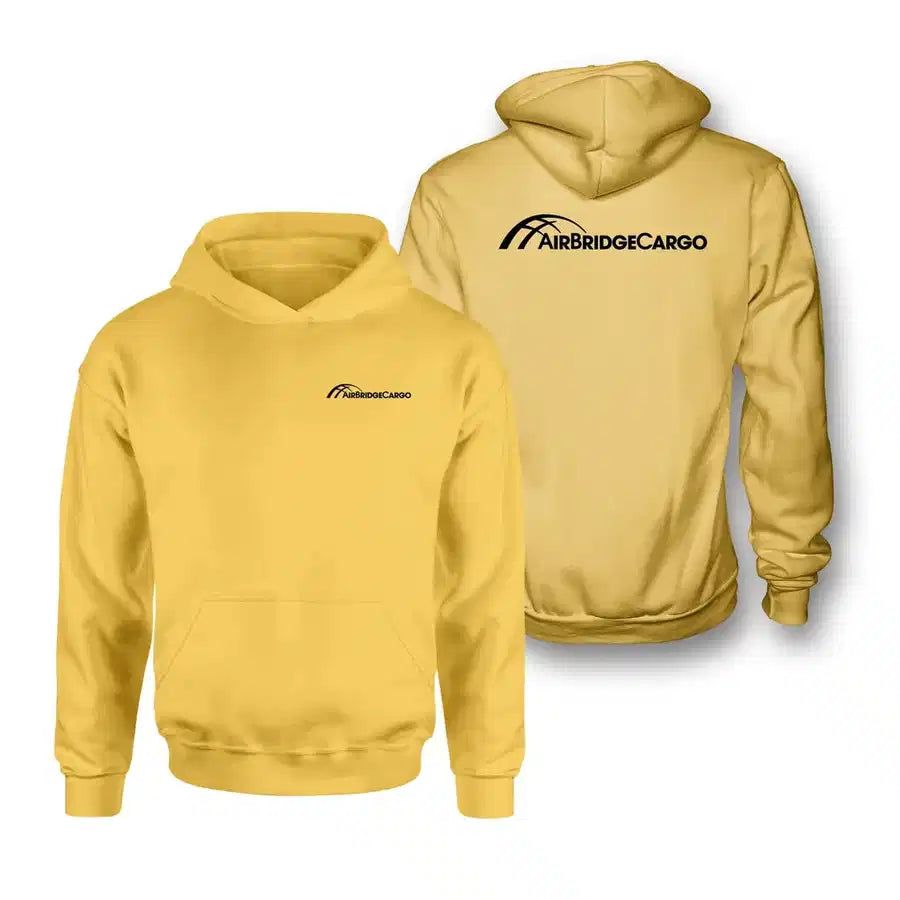 AirBridgeCargo logo on yellow double side hoodie