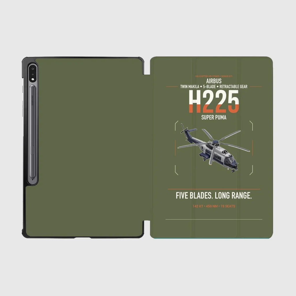 Airbus H225 design on green army samsung tablet tablet case