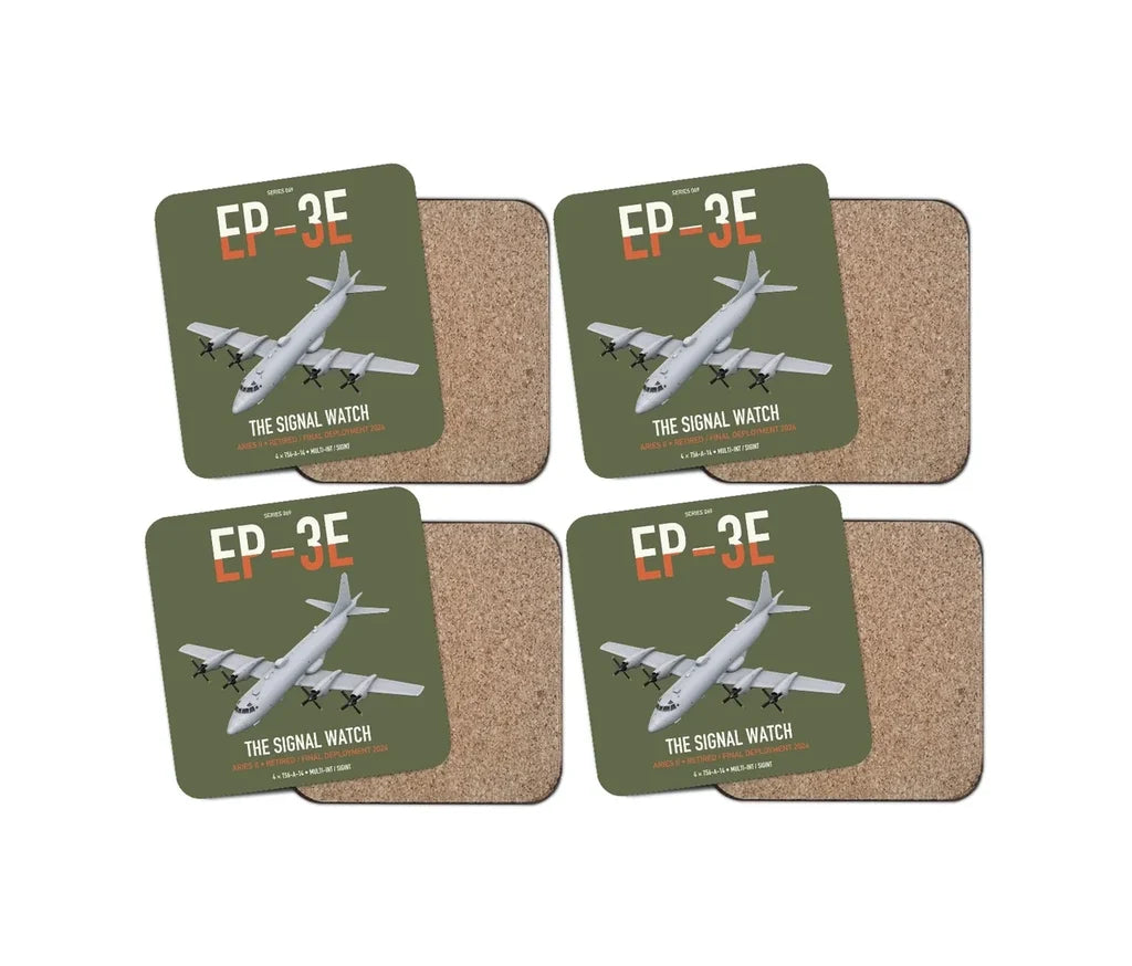 EP-3E ARIES II design on green army 4 pieces set coaster