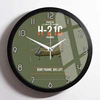 Thumbnail for Piasecki H-21C Shawnee design on green army framed wall clock