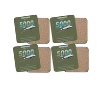 Thumbnail for Bombardier Global 5000 design on green army 4 pieces set coaster