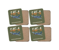 Thumbnail for F4F-4 Wildcat design on green army 4 pieces set coaster
