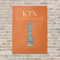 Thumbnail for Ketchikan International Airport KTN vertical canvas print - no frame - orange background