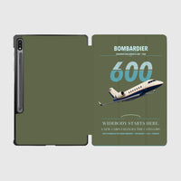 Thumbnail for Bombardier Challenger 600 design on green army samsung tablet tablet case