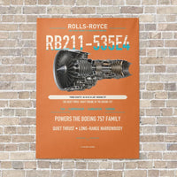 Thumbnail for RB211-535E4 vertical canvas print - no frame - orange background