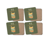 Thumbnail for Niigata Airport (KIJ) design on green army 4 pieces set coaster