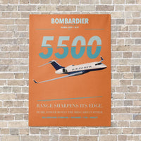Thumbnail for Bombardier Global 5500 vertical canvas print - no frame - orange background