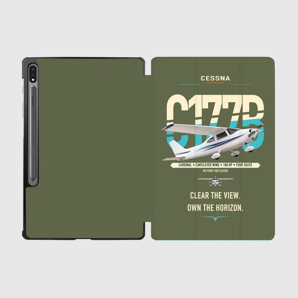 Cessna 177B Cardinal design on green army samsung tablet tablet case