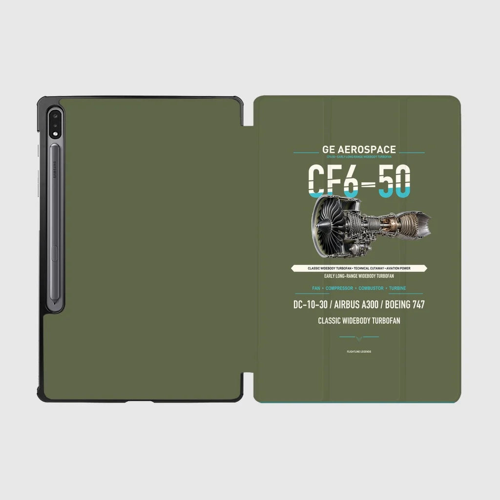 CF6-50 design on green army samsung tablet tablet case