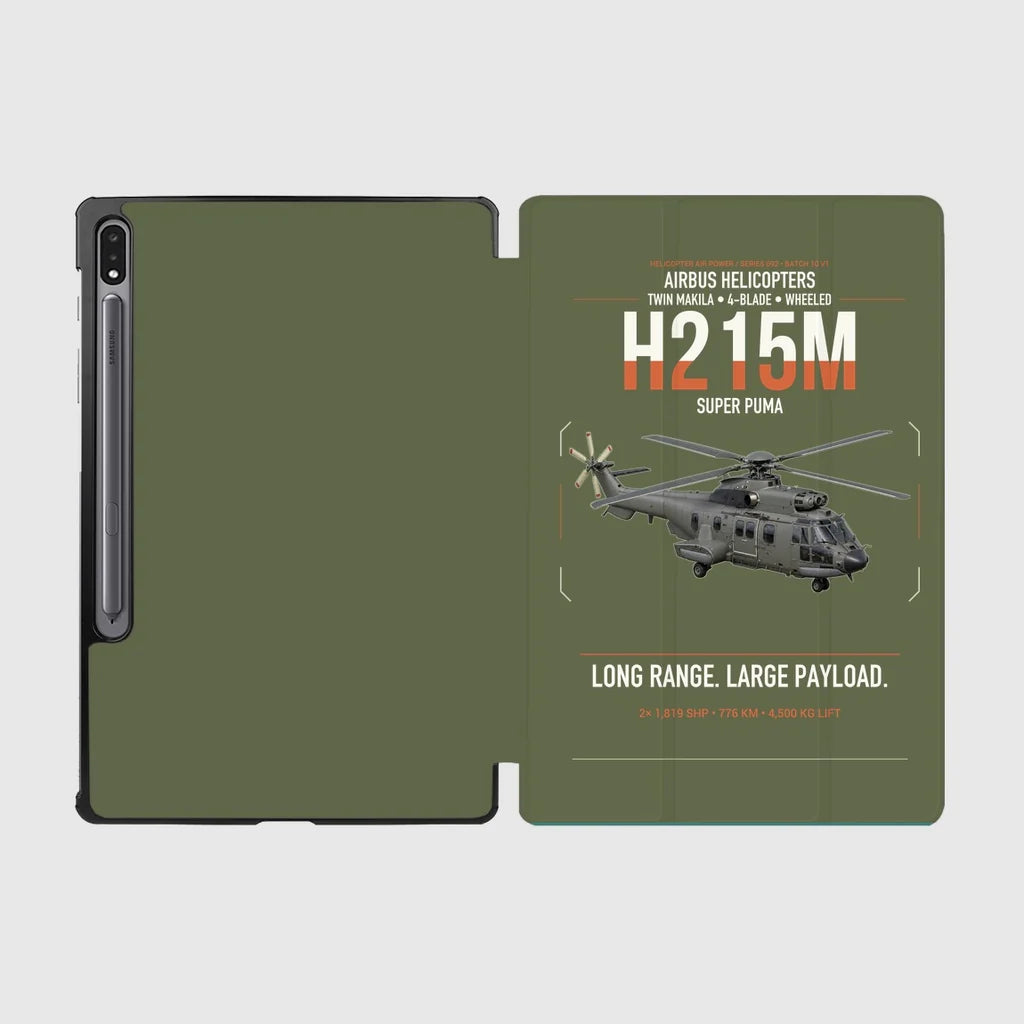 Airbus H215M design on green army samsung tablet tablet case