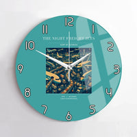 Thumbnail for VINTAGE G4133 - The Night Freight Jets - Designed Wall Clocks design on turquoise no-frame