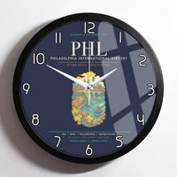 Thumbnail for Philadelphia International Airport PHL Wall-Clock Framed - Navy Blue