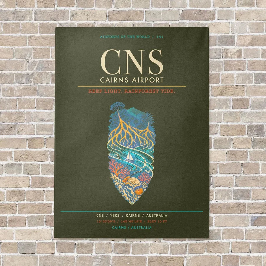 Cairns Airport CNS - Canvas Framed - Green Army
