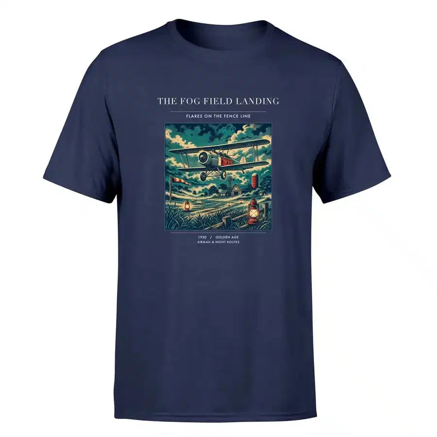 VINTAGE G4150 - The Fog Field Landing - Premium T-Shirt design on navyblue premium t shirt