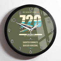 Thumbnail for Boeing 720B design on green army framed wall clock