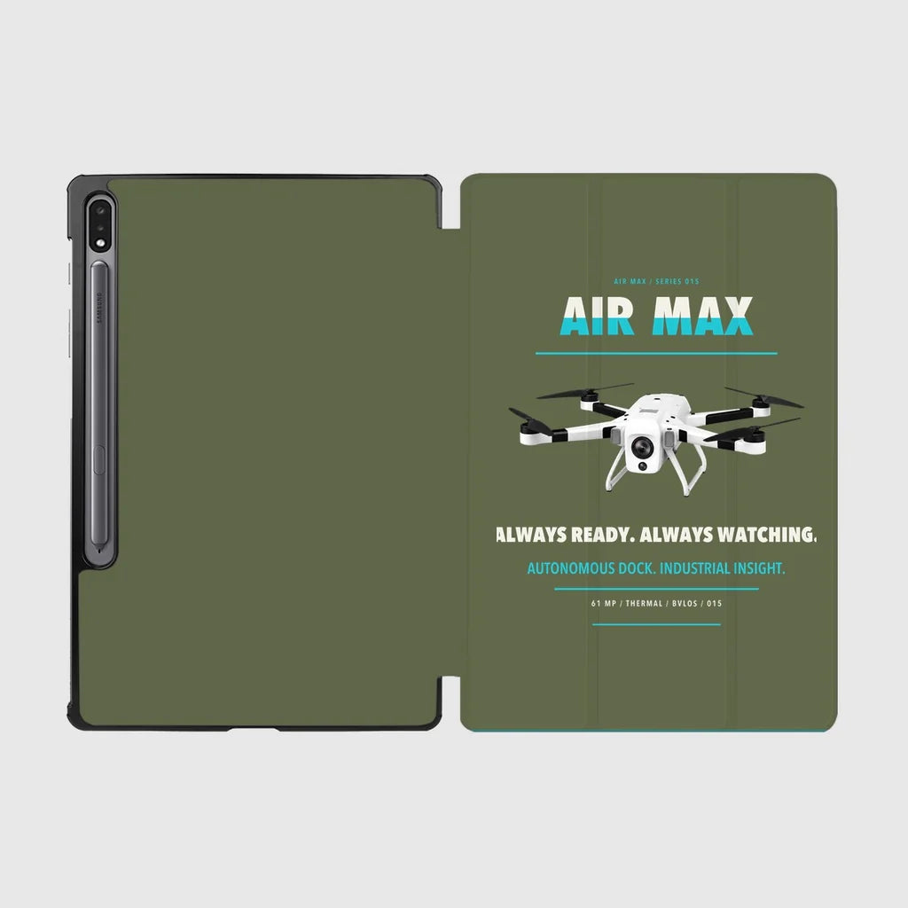 Percepto Air Max design on green army samsung tablet tablet case
