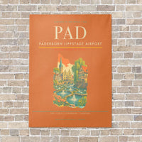 Thumbnail for Paderborn Lippstadt Airport PAD vertical canvas print - no frame - orange background