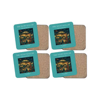 Thumbnail for The Night Hangar - Designed Coasters design on turquoise 4-pieces-set