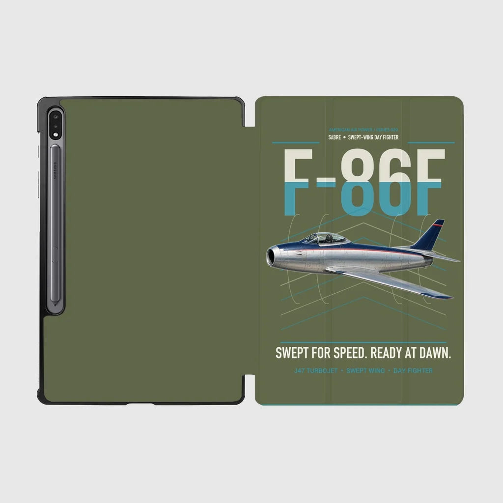 F-86F Sabre design on green army samsung tablet tablet case