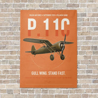 Thumbnail for PZL P.11c vertical canvas print - no frame - orange background
