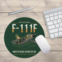 Thumbnail for F-111F Aardvark design on dark green round mouse pad