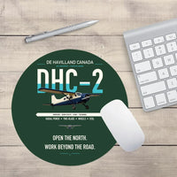Thumbnail for DHC-2 Beaver Mk I design on dark green round mouse pad