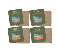 Thumbnail for Gander International Airport (YQX) design on green army 4 pieces set coaster
