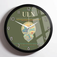 Thumbnail for Chinggis Khaan International Airport (ULN) design on green army framed wall clock