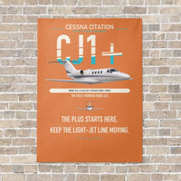 Thumbnail for Cessna Citation CJ1+ vertical canvas print - no frame - orange background