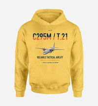 Thumbnail for Airbus C295M T.21 design on yellow double-side hoodie, single-side print