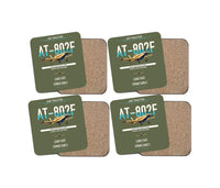 Thumbnail for Air Tractor AT-802F design on green army 4 pieces set coaster