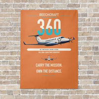 Thumbnail for Beechcraft King Air 360 vertical canvas print - no frame - orange background