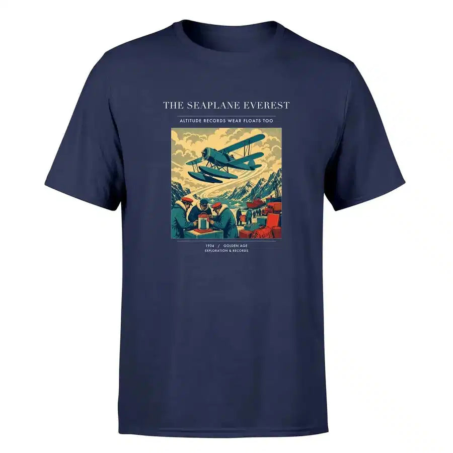 VINTAGE G4296 - The Seaplane Everest - Premium T-Shirt design on navyblue premium t shirt