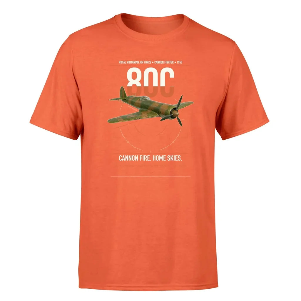 IAR 80C design on orange t-shirt, single-side print