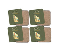 Thumbnail for Langeoog Airport (LGO) design on green army 4 pieces set coaster