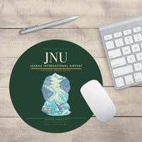 Thumbnail for Juneau International Airport (JNU) design on dark green round mouse pad