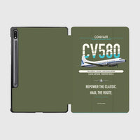 Thumbnail for Convair 580 design on green army samsung tablet tablet case